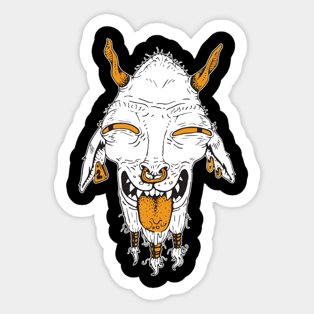 Goat Head Goat Sticker TeePublic